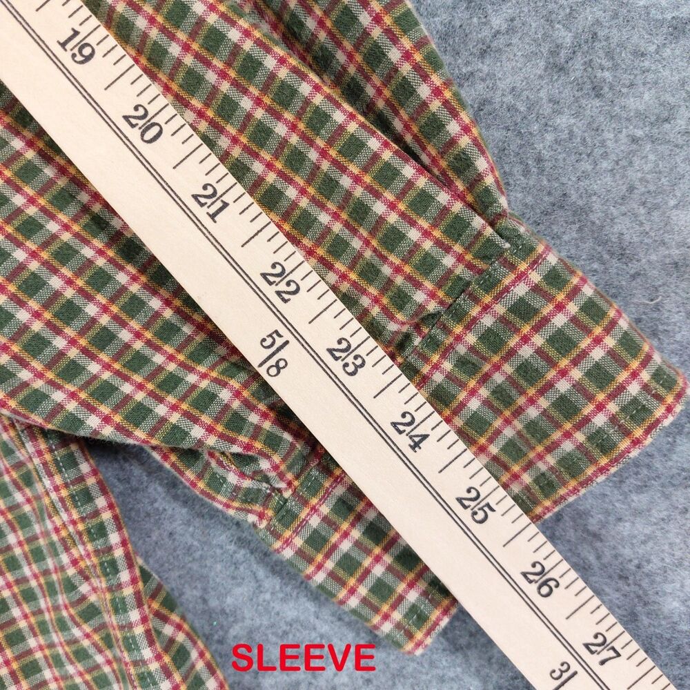Abercrombie & Fitch Plaid Button Down Shirt XL Green Red Cotton Vintage Outdoors - Picture 6 of 10